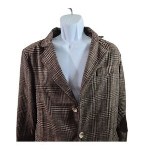Doctor Who BBC Men's Large‎ XL Plaid Blazer Jacket Elbow Patches
